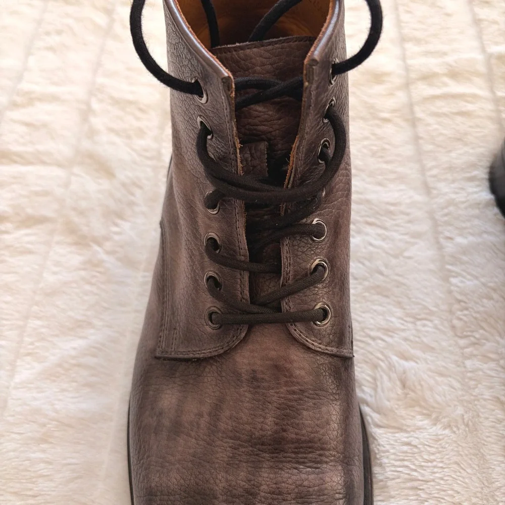 Magnanni Ankle Boots Men's EU 39 Leather Lace Up Gray Burnished Made in Spain